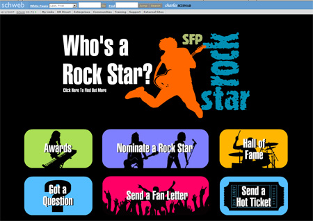 Schwab Rockstar Award Program Website UI