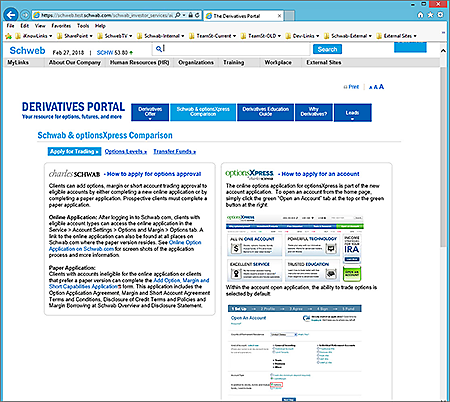 Schwab Derivatives Portal