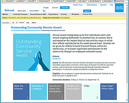 Schwab Outstanding Community Service Award